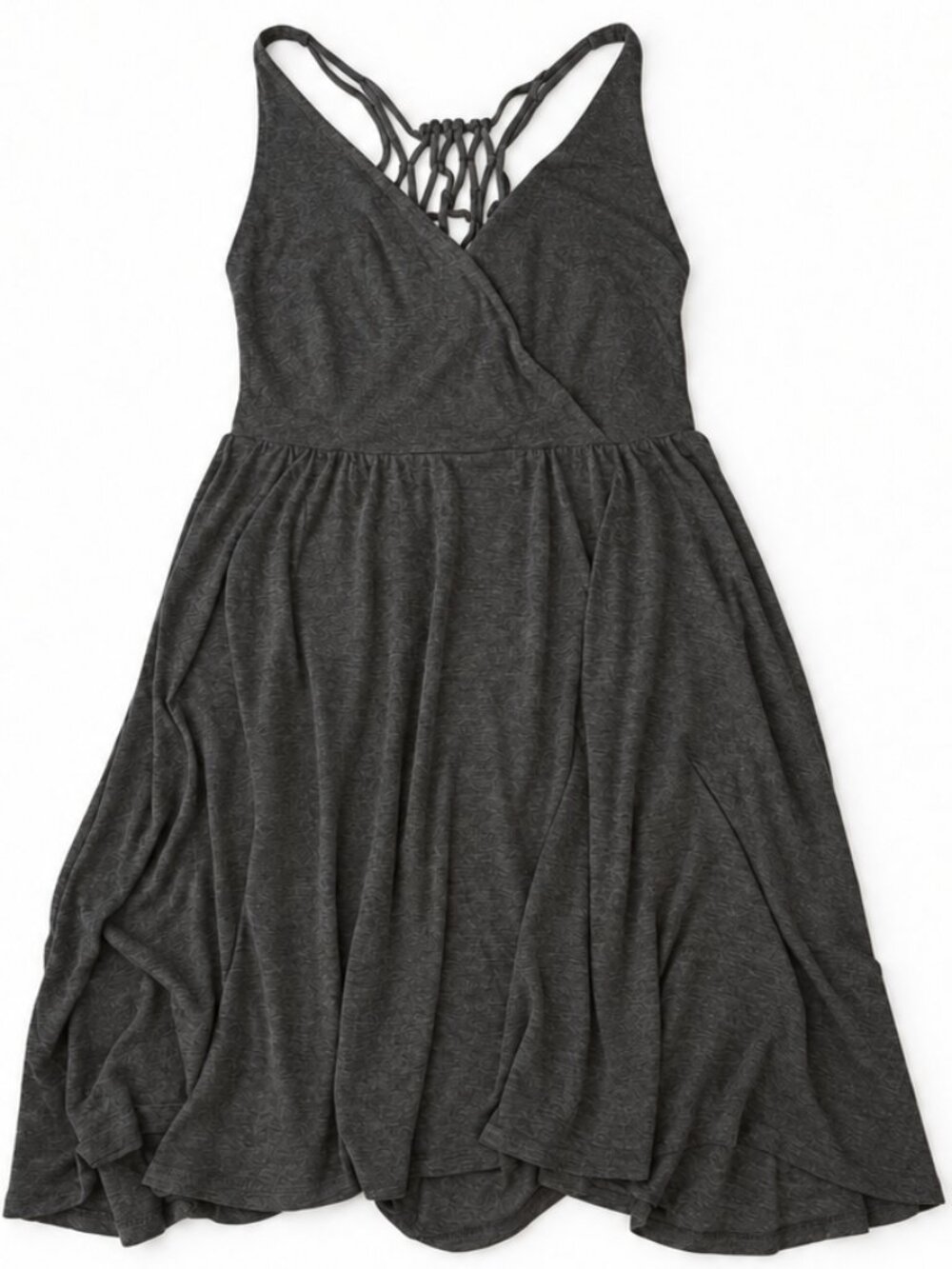 prAna Charcoal Macramé Back Lightweight Dress Swim Cover-Up S